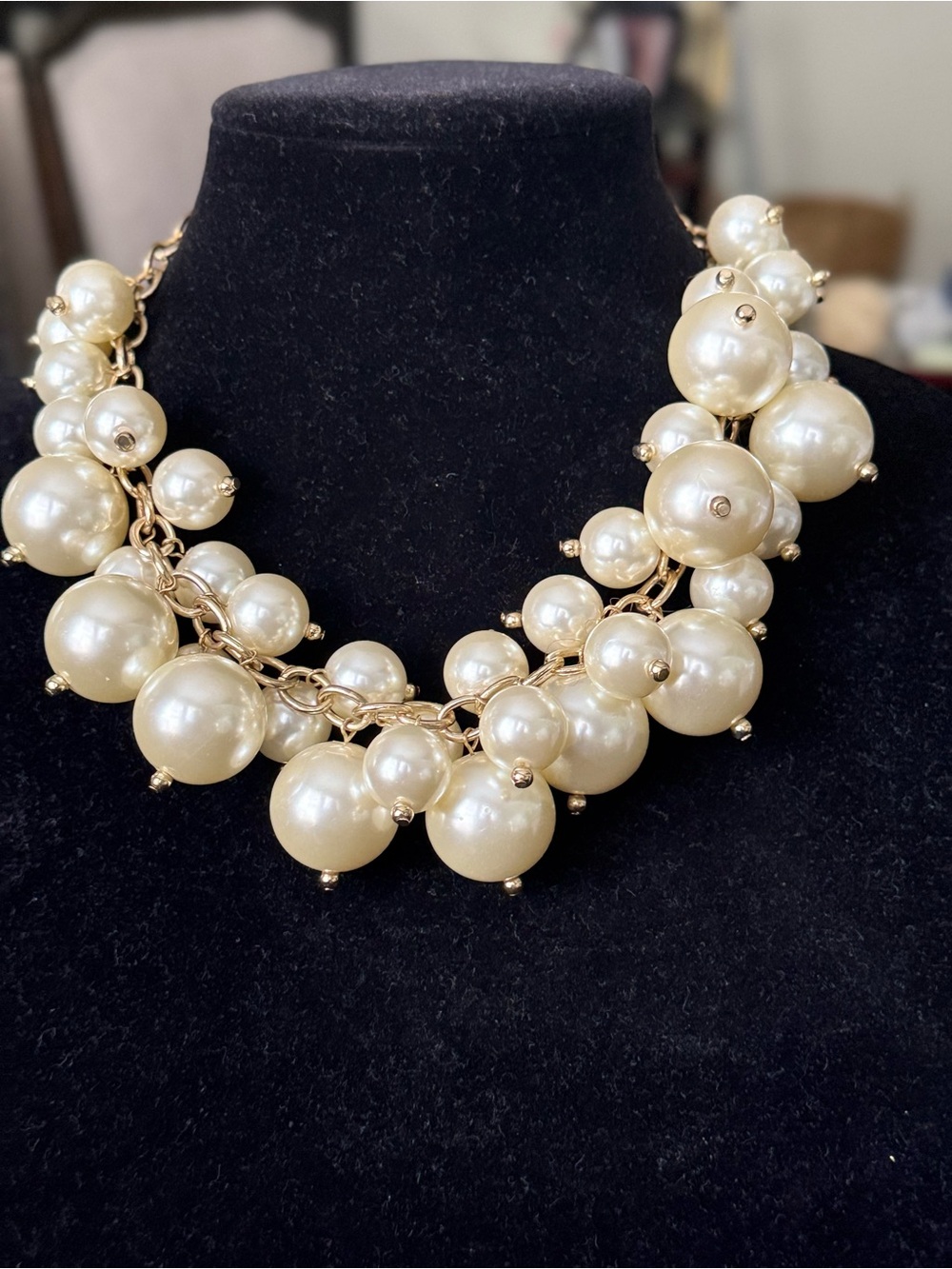 Charter Club Gold-Tone Multi-Pearl Statement Necklace - Ivory Pearls